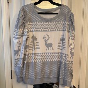 Gray Reindeer Pattern Holiday Christmas